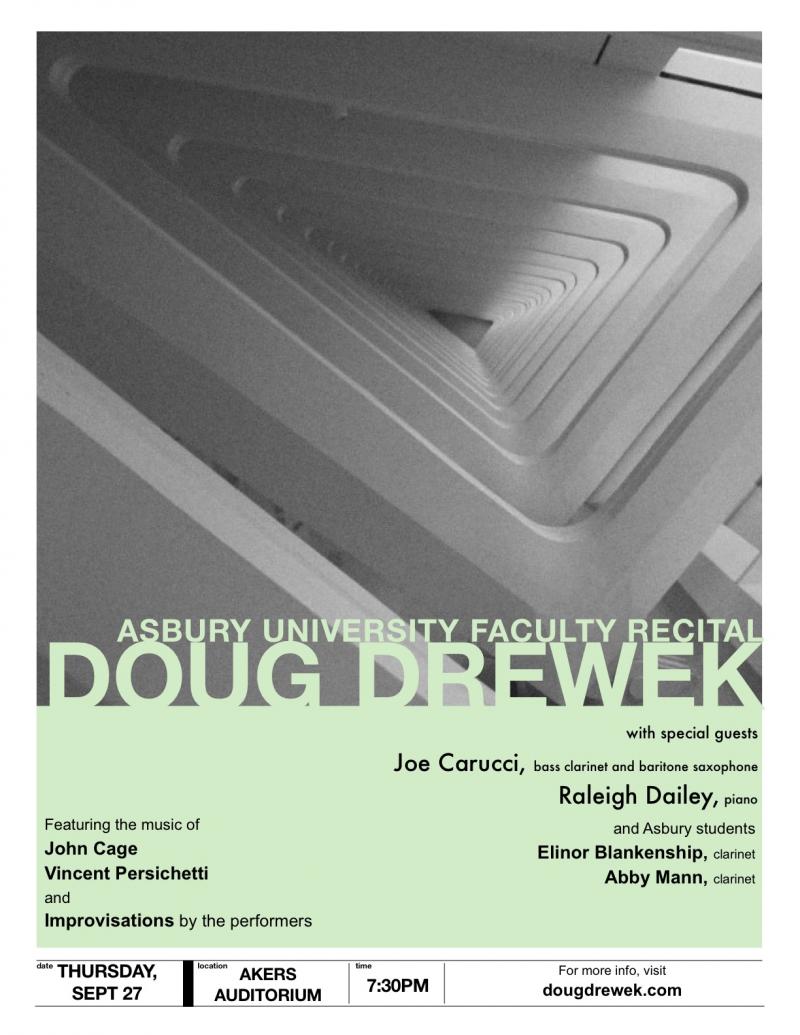 Asbury University Recital, September 27th, 7:30pm